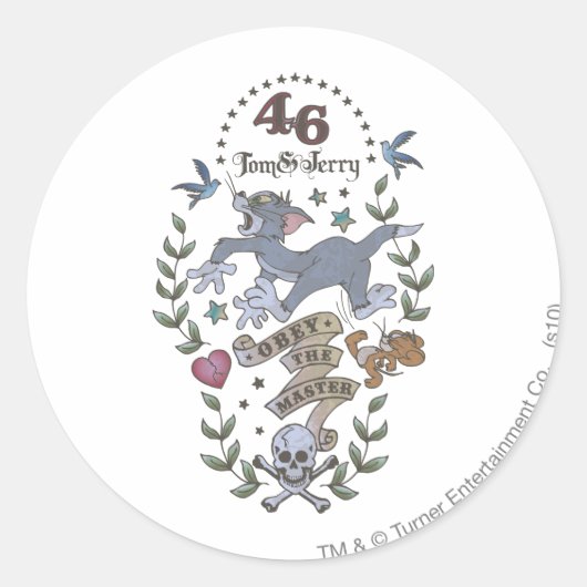 トムとジェリーがマスターに従う2 ラウンドシール (正面)