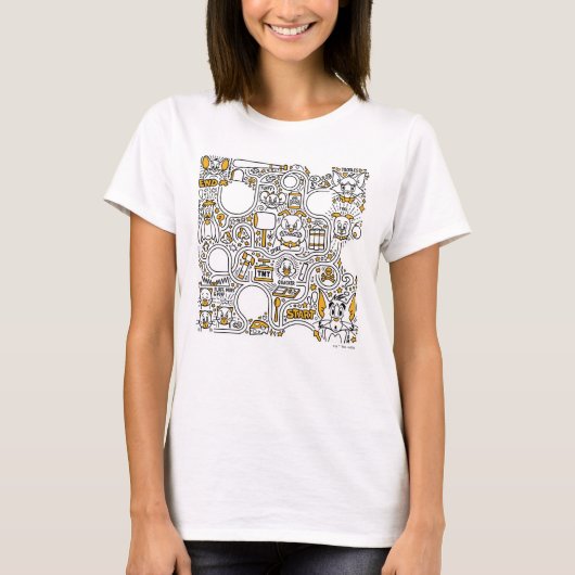 トムとジェリーの落書きアート Tシャツ (正面)