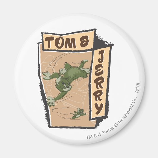 トムとジェリーはタンソファに座っている マグネット (正面)