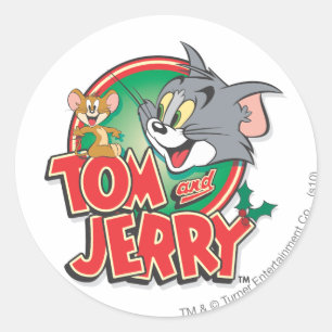 トムとジェリークラシックのロゴ ラウンドシール