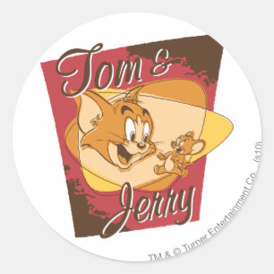 トムとジェリーロゴ2 ラウンドシール