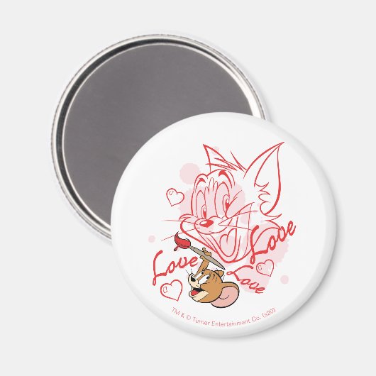 トムとジェリー絵画バレンタイン マグネット (正面/裏面)