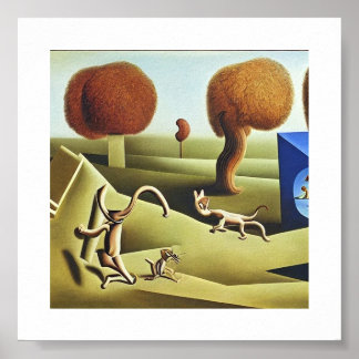 トムとジェリー絵画抽象芸術 ポスター