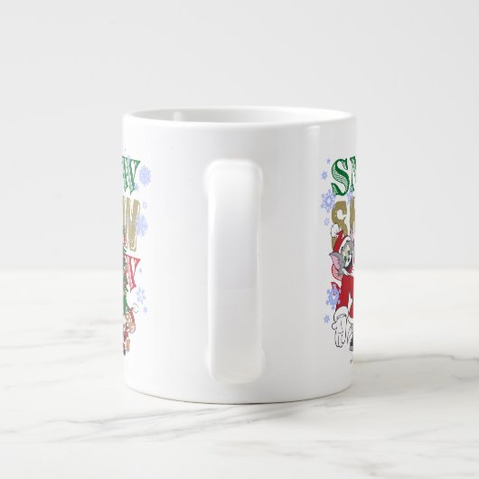 トムとジェリー・サンタスの木のそばに ジャンボコーヒーマグカップ (裏面)