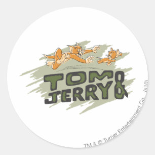 トムとジェリー・チェースのロゴ ラウンドシール