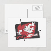 トムとジェリー・レッドとブラック ポストカード (正面/裏面)