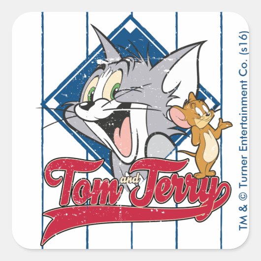 トムとジェリー TomとJerry On Baseball Diamond スクエアシール (正面)