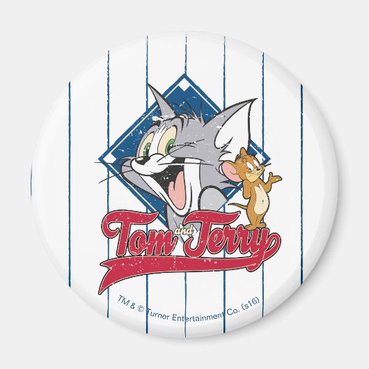 トムとジェリー TomとJerry On Baseball Diamond マグネット (正面)