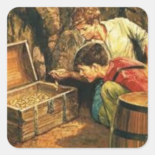 トムとホックは宝を見つける スクエアシール (正面)