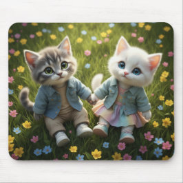 トムとルナの春のマウスパッド マウスパッド