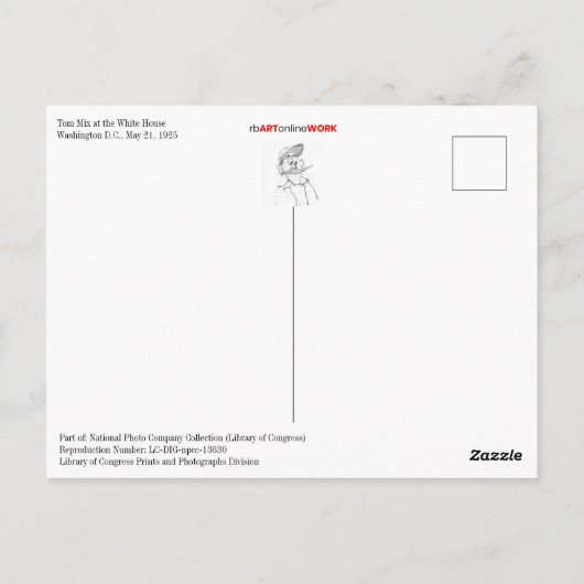 トムはホワイトハウスでミックスする ポストカード (裏面)