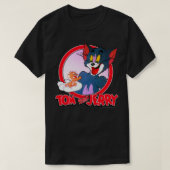 トムアンドジェリーレトロスタイルポートレートプルオーバー Tシャツ (デザイン正面)