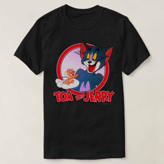 トムアンドジェリーレトロスタイルポートレートプルオーバー Tシャツ (デザイン正面)