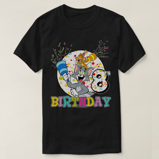 トムアンドジェリー8th誕生日ポートレート tシャツ (デザイン正面)