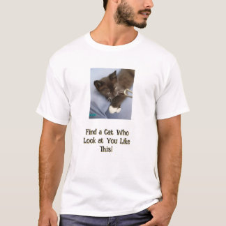 トムキャット写真、面白いテキストのフロント&バック、カスタマイズ可 Tシャツ