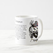 トムソンの家紋のマグ コーヒーマグカップ (正面右)