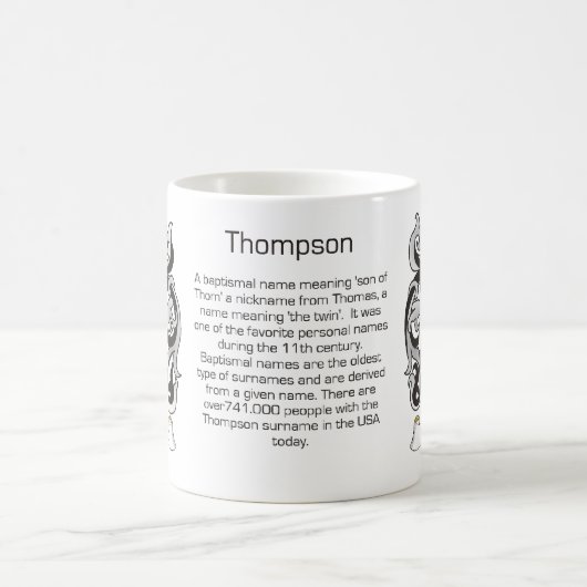 トムソンの家紋のマグ コーヒーマグカップ (中央)