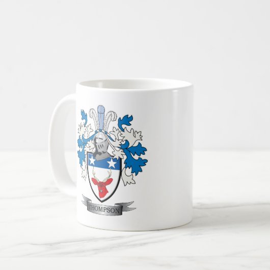 トムソンの家紋の紋章付き外衣 コーヒーマグカップ (正面左)