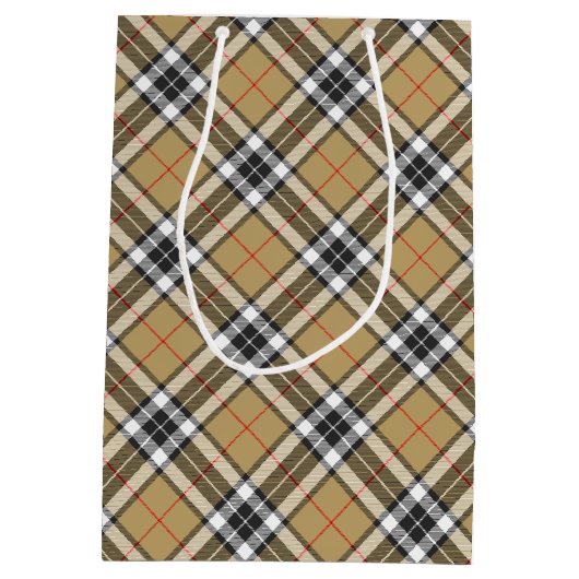 トムソンカメルタータンチェックプレイドパターンファミリーファッション ミディアムペーパーバッグ (裏面)