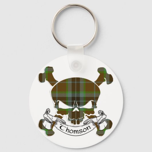 トムソンタータンチェックスカル キーホルダー (正面)