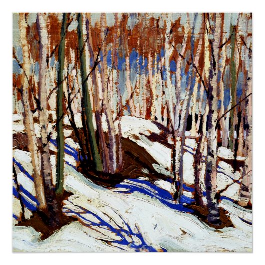 トムソン – カヌー湖の初期春、 ポスター (正面)