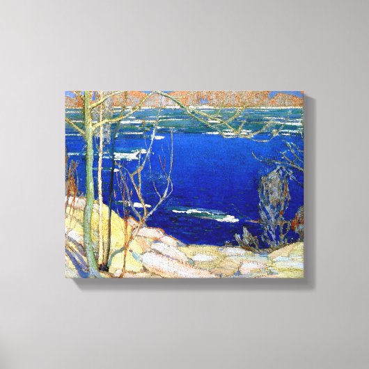 トムソン – 春素晴らしアイス人気がある絵を描、 キャンバスプリント (正面)