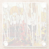 トムソン – 秋の樺の木 ガラスコースター (裏面)