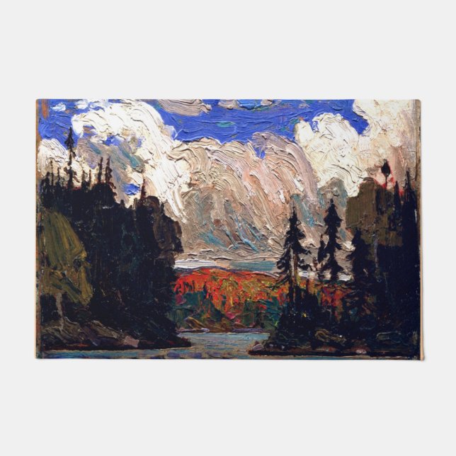 トムソン – 秋の黒トウヒ ドアマット (正面)