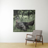 トムターキーセージグリーンB&W タペストリー (インサイチュ)