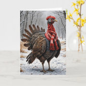 トムターキー誕生日 カード (黄色い花)