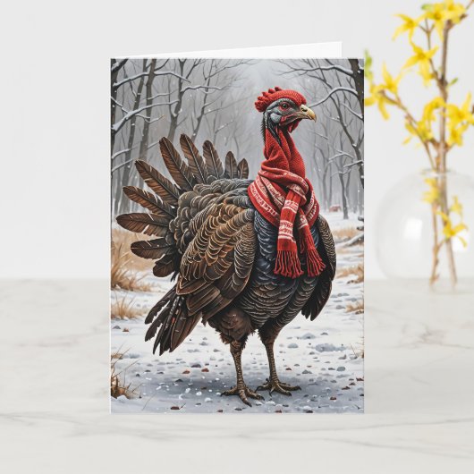 トムターキー誕生日 カード (黄色い花)