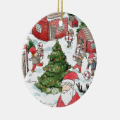 トムテンお洒落クリスマス格言水彩 セラミックオーナメント (右)