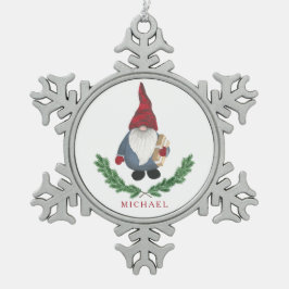 トムテンクリスマススノーフレークオーナメント スノーフレークピューターオーナメント