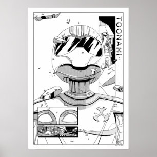 トムトナミ5&サラ漫画スタイルバンパー ポスター