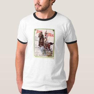 トム組合せおよびトニー1927映画広告宣伝のTシャツ Tシャツ