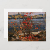トム絵画・トムソンによるカナディアン湖とレッドツリー ポストカード (正面/裏面)