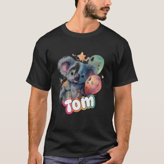 トム – かわいいコアラの可愛い少年の名前 Tシャツ (正面)
