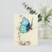 トム・サムスンが青い蝶に騎乗 ポストカード (スタンド正面)