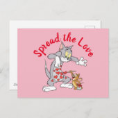 トム&ジェリーのバレ絵画ンタインハート シーズンポストカード (正面/裏面)