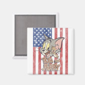 トム&ジェリー米州旗 マグネット (正面/裏面)