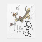 トム&ジェリー「サーフィンの時だ」 フリースブランケット (正面)