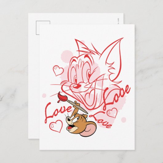 トム&ジェリー·バレンタ絵画インズ シーズンポストカード (正面/裏面)