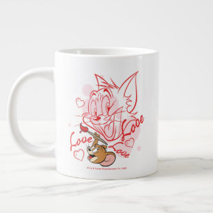 トム&ジェリー·バレンタ絵画インズ ジャンボコーヒーマグカップ