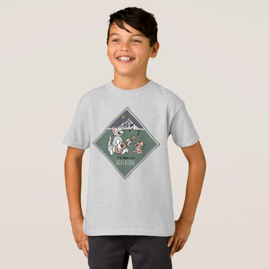 トム&ジェリー「冒険の時間だ」 Tシャツ (正面フル)