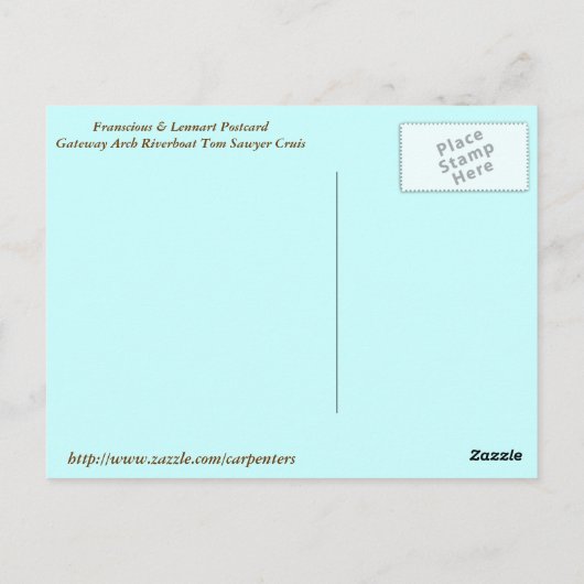 トム・ソーワイエ川船のフランス語とレナート ポストカード (裏面)