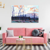 トム・トムソン – 日没の焼けた土地1915 キャンバスプリント (インサイチュ (リビング))