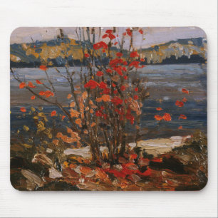 トム·ト絵画ムソンのカナダの湖と赤い木 マウスパッド