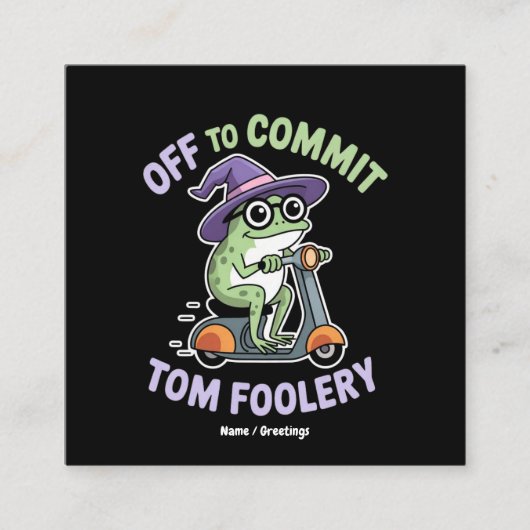 トム・フアラリー・カエルのミームを犯すおもしろいへ スクエア名刺 (正面)