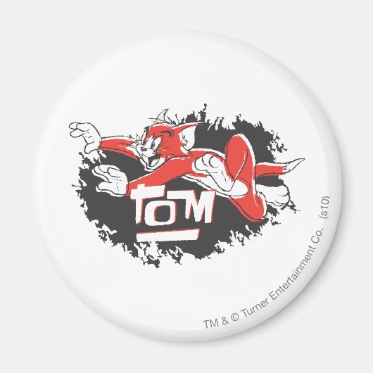 トム・ブラックとレッドのロゴ マグネット (正面)