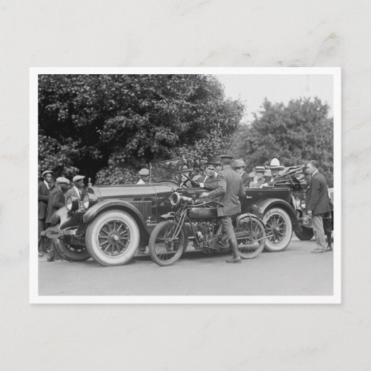 トム・ミックスがスピード違反で逮捕された ポストカード (正面)